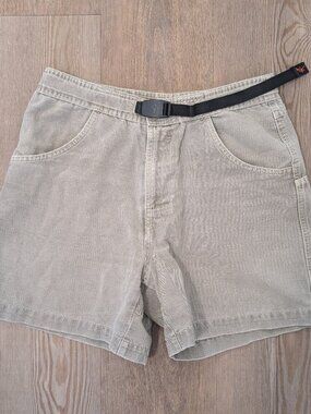 Gramicci High Rise Climbing Shorts Tan Womens Medium Twill Belt Gorpcore 90s Vtg